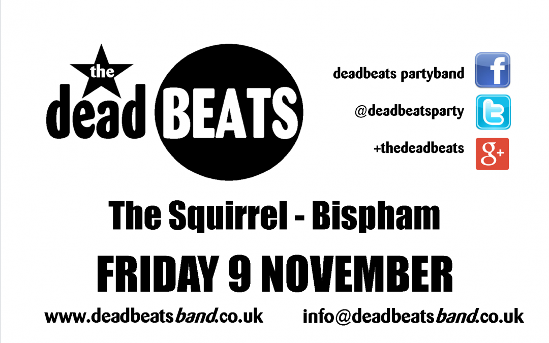 The Deadbeats Live @ The Squirrel- This Fri 9th November!
